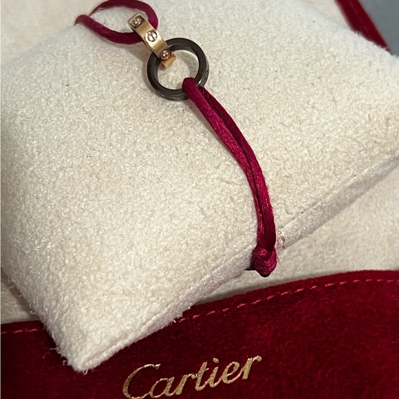 Cartier Love Bracelet 18k Rose Gold & Diamonds Adjustable Cord Bracelet - Picture 3 of 14